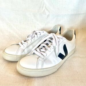 Veja Cream Sneakers with Black Logo